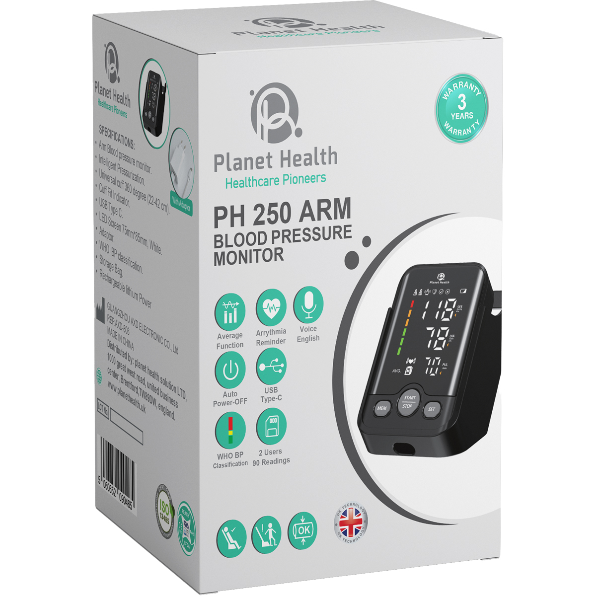 Planet Health Blood Pressure Monitor/PH250 Arm