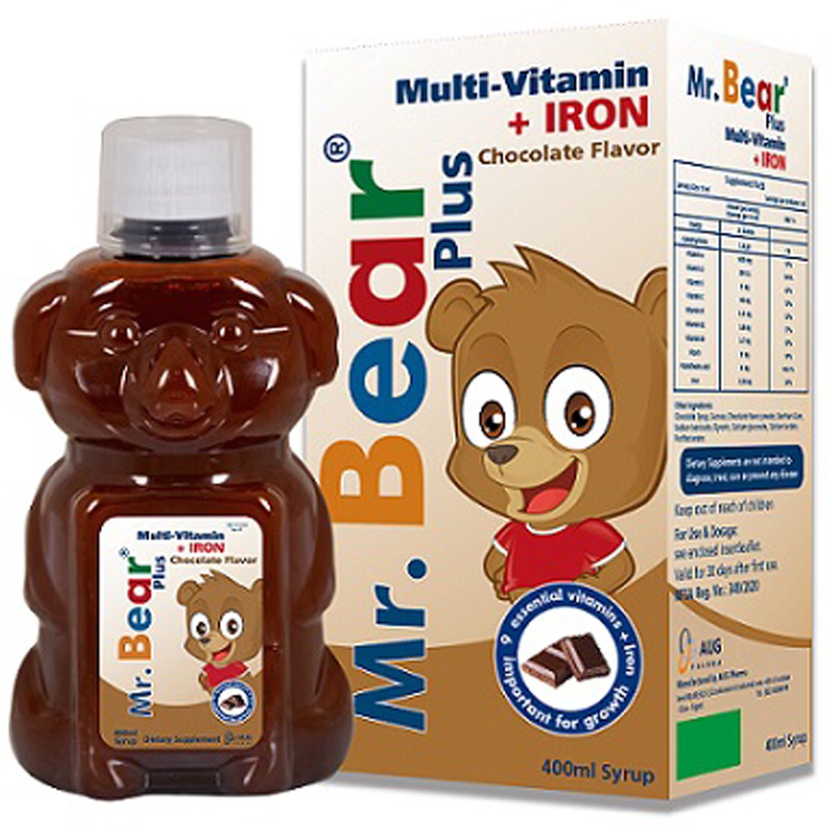 Mr Bear Plus Multi Vitamins + Iron Chocolate 400m Syrup