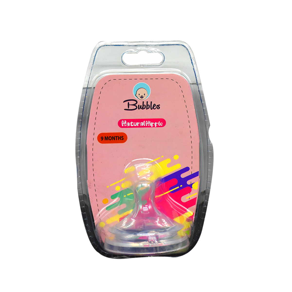 Bubbles Natural Nipple Silicone (9) M