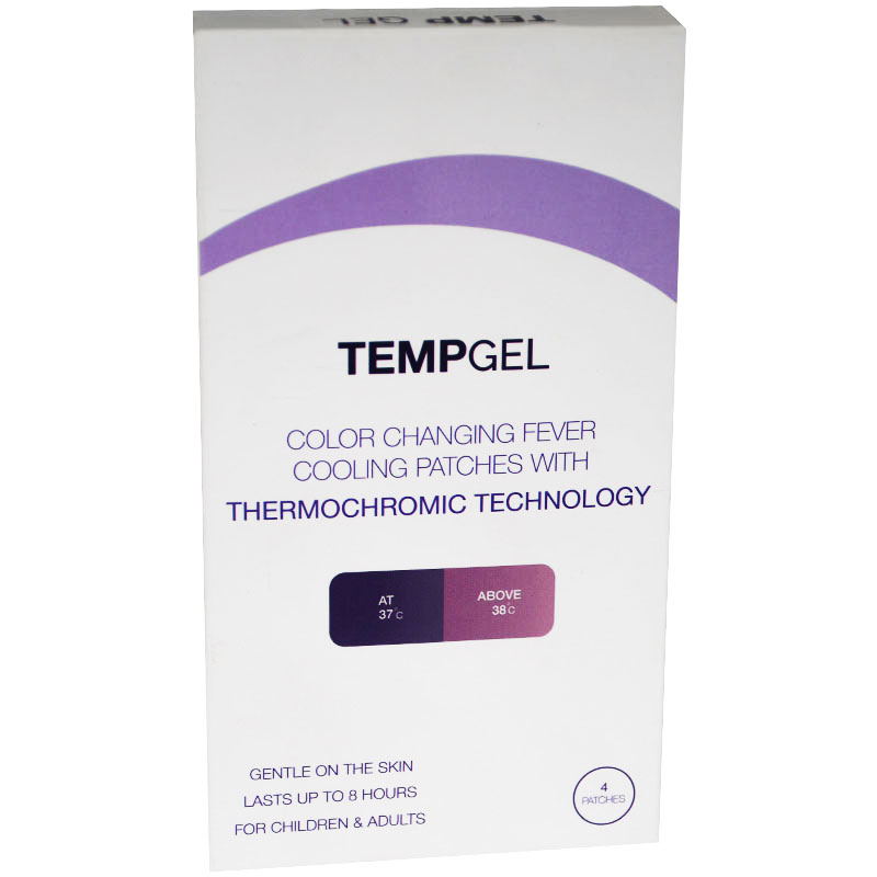 Tempgel Color Changing Fever Cooling Patches (For Children And Adults) 4 Pieces
