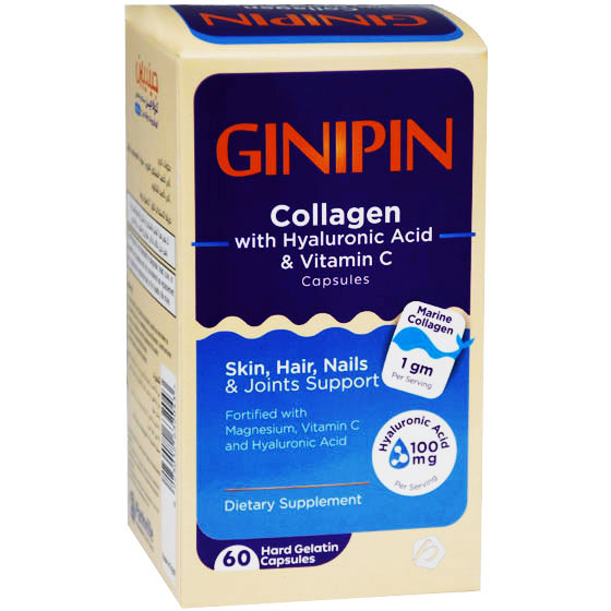 Ginipin Collagen With Hyaluronic Acid and Vitamin C 60/capsules