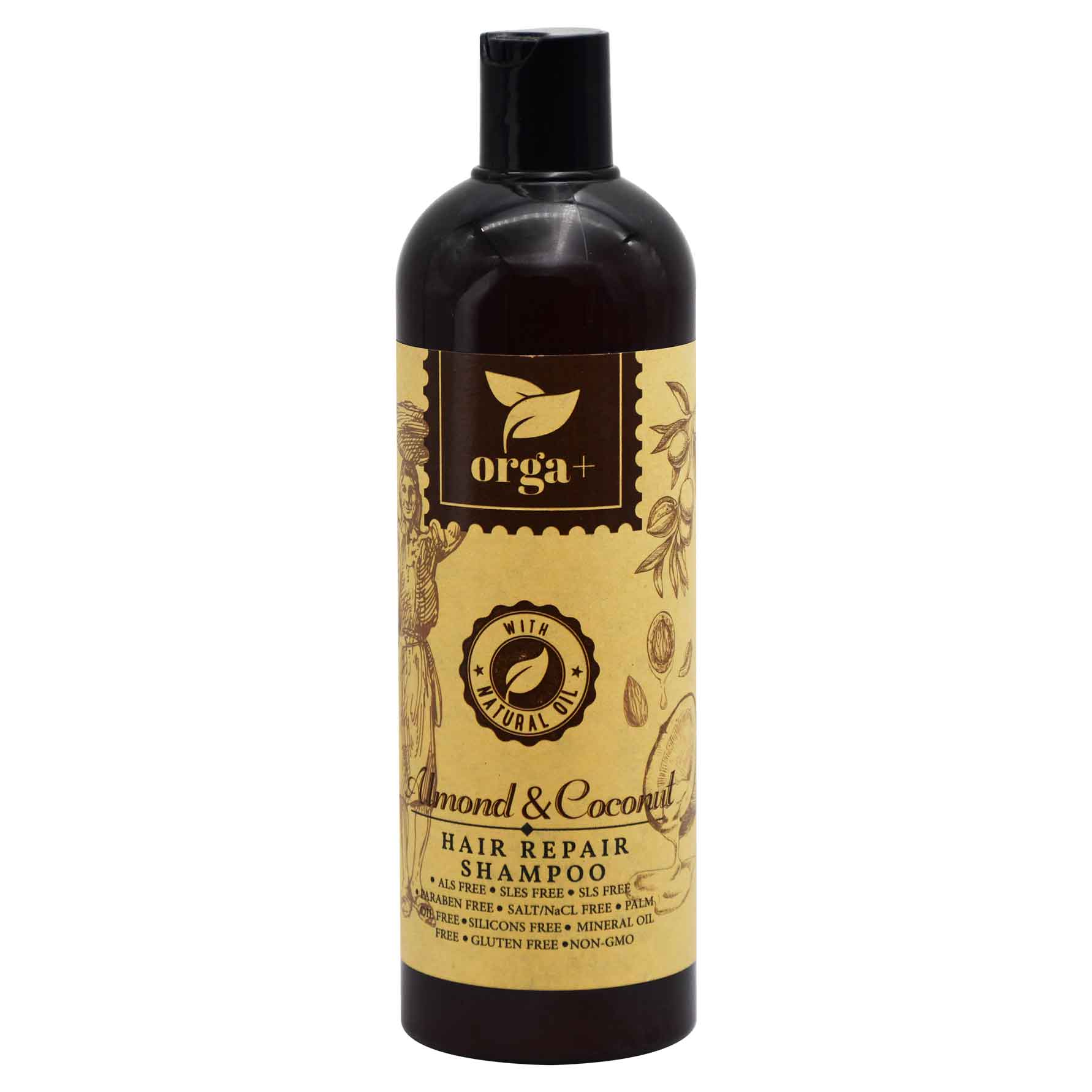 Orga+ Almond and Coconut Hair Repair Shampoo 500ml