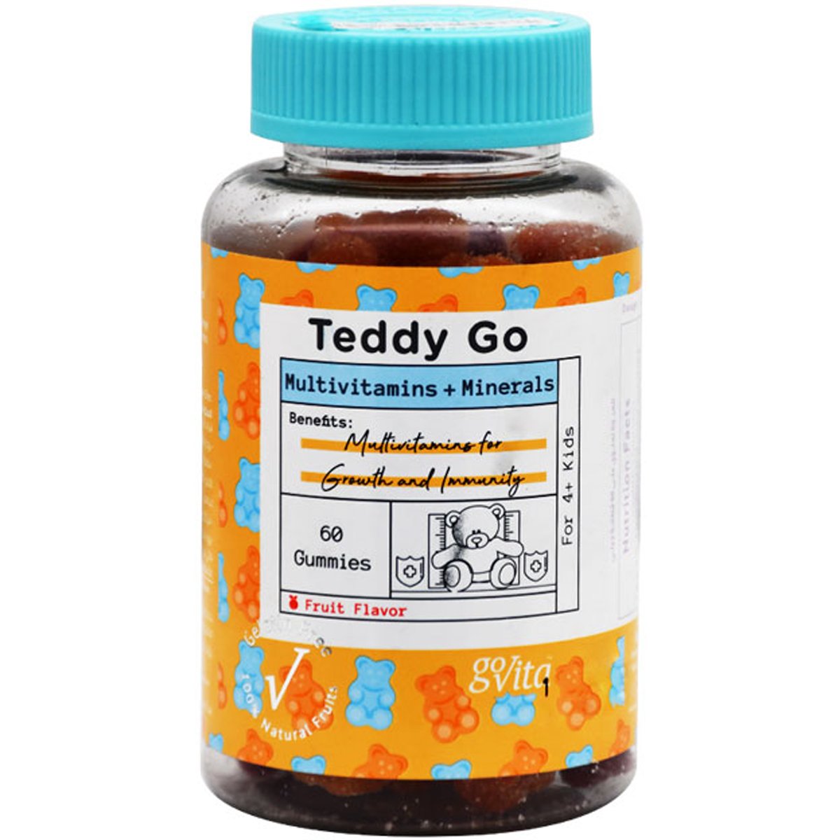 Govita Teddy Go for Kids (4 Years+) Fruit Flavor 60 Gummies