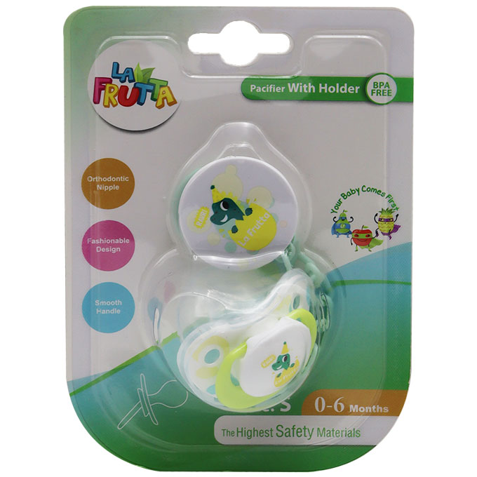 La Frutta Pacifier With Holder From (0-6 Months) Small/22243