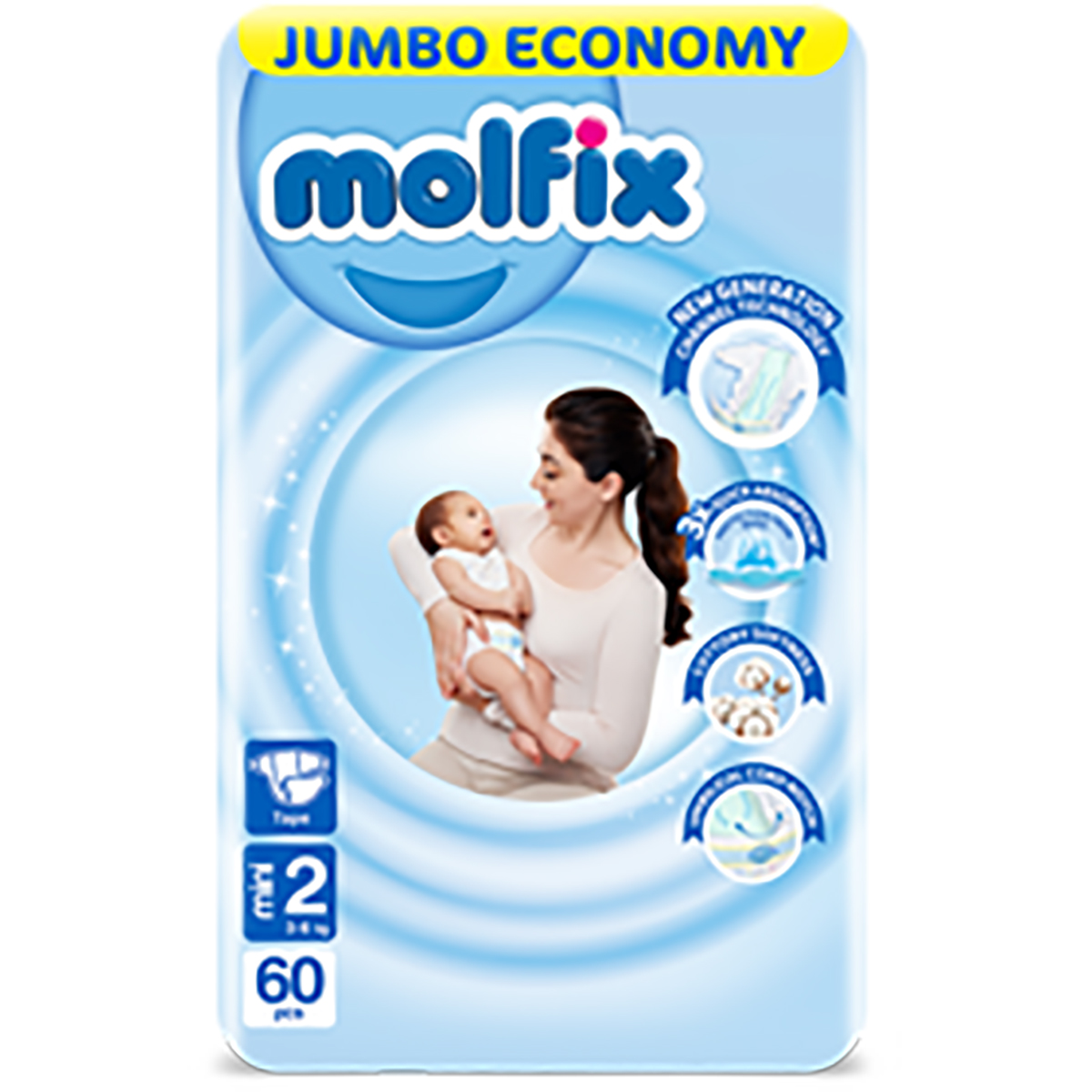 Molfix (2) Mini (3-6kg) Diaper 64/60pcs