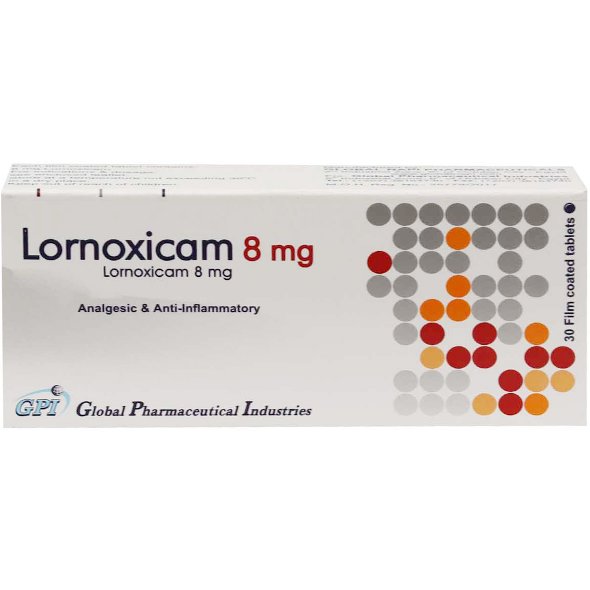 Lornoxicam 8 mg 30 Film Coated Tablets