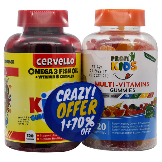 Profikids+Cervello 120X2 Gummies 1+70% Discount (Offer Pack)