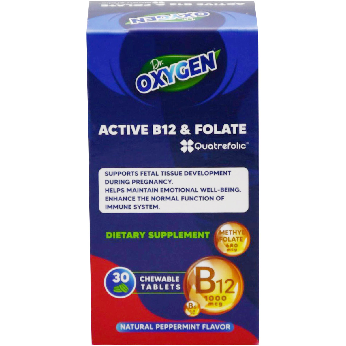 Dr Oxygen Active B12 & Folate 30 Chewable Tablets