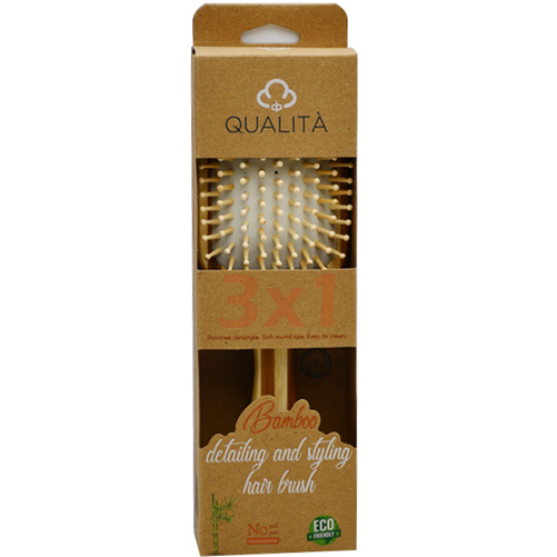 Qualita Bamboo Detangling and Styling Large Hair Brush