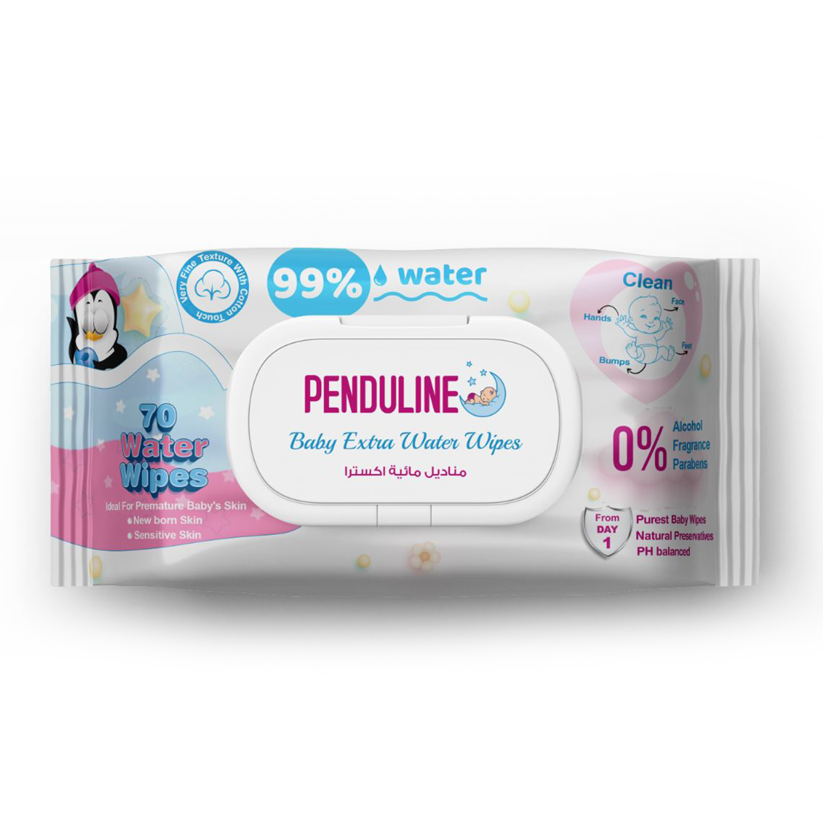 Penduline Baby Extra Water Wipes 70 Pieces