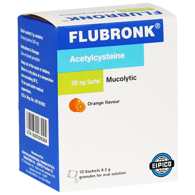 Flubronk Orange Flavor 200mg 10 Sachets
