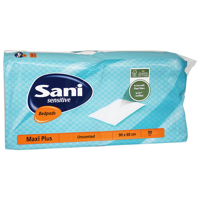 Sani Sensitive Unscented Bed Pads Maxi 90X60cm 30 Pieces