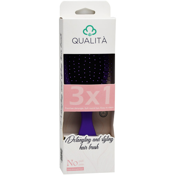 Qualita Detangling and Styling Purple Oval Hair Brush