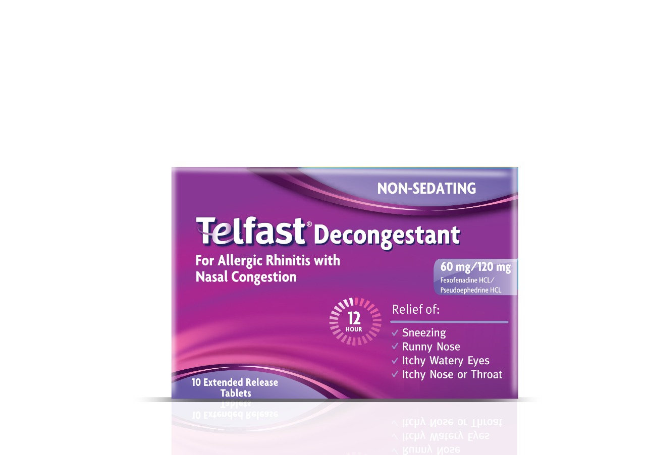 Telfast Decongestant 60mg/120mg 10 Extend Relese Tablet
