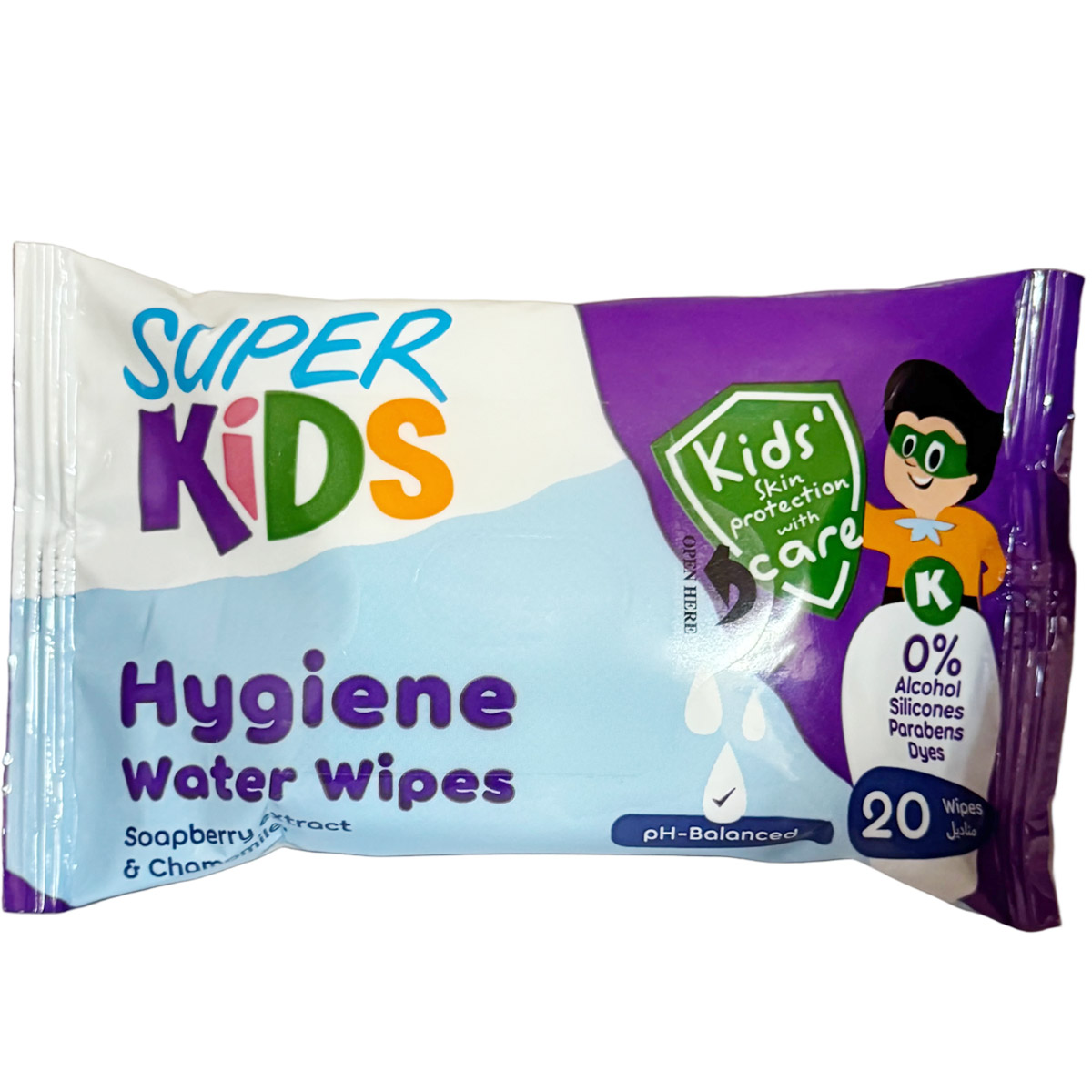 Super Kids Hygiene Water Wipes 20 Pieces
