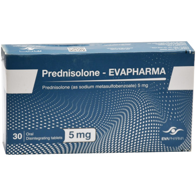 Prednisolone Evapharma 5mg 30 Orodispersible Tablets