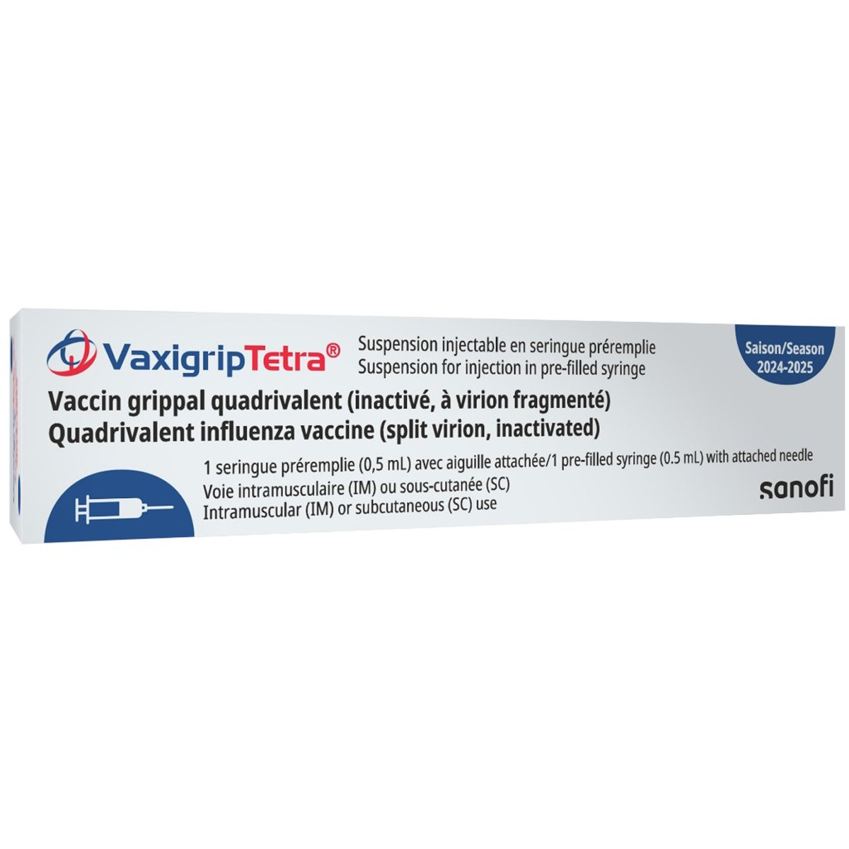 Vaxigrip Tetra Flu Vaccine Prefilled Syringe 0.5ml (refrigerated)