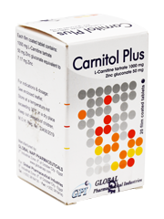 Carnitol Plus (1000+50)mg 20 Film Coated Tablets