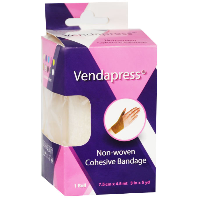 Vendapress Cohesive Bandage 7.5Cmx4.5 Metre (White)