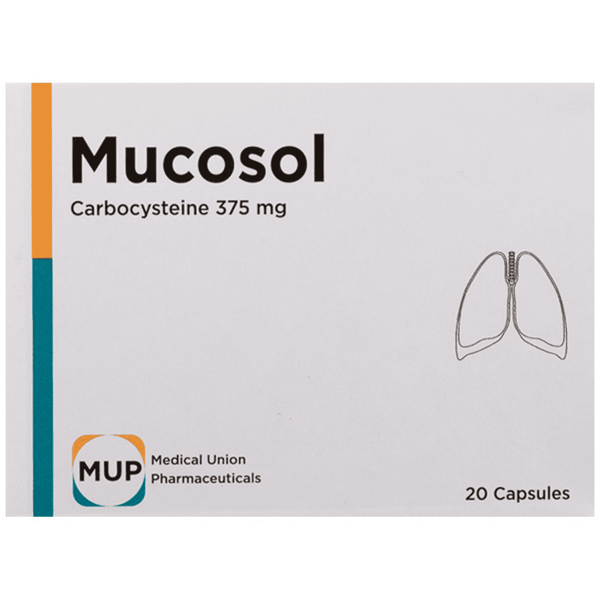 Mucosol 375mg 20 Capsules