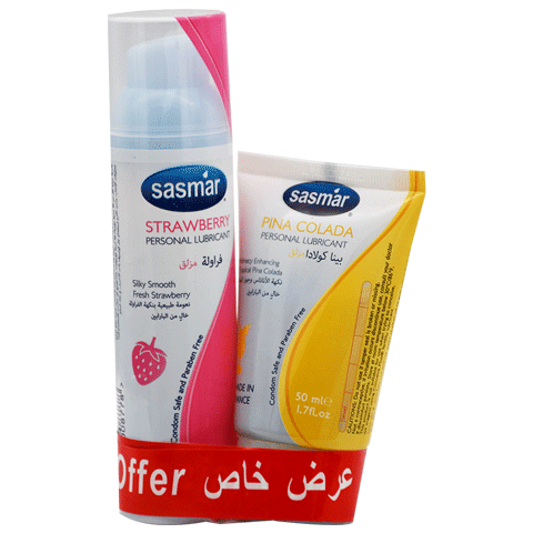 Sasmar Water Based Lubricant Strawberry 60ml+50ml Free Gift (Offer Pack)
