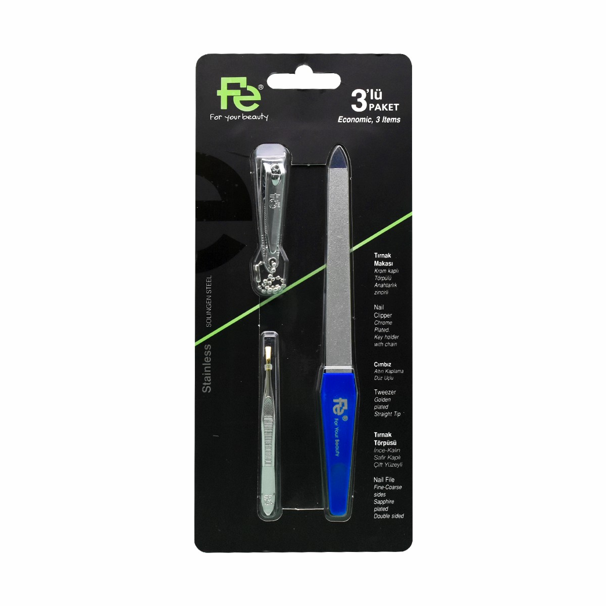 Fe Stainless Set 3 pcs for Nail Ref/023