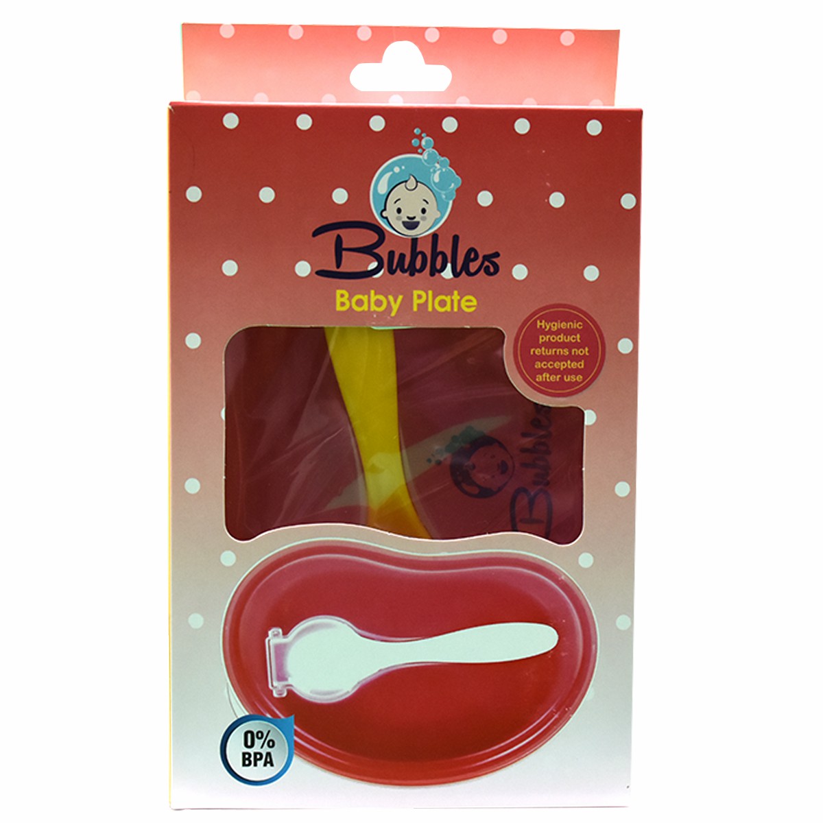 Bubbles Baby Plate Red
