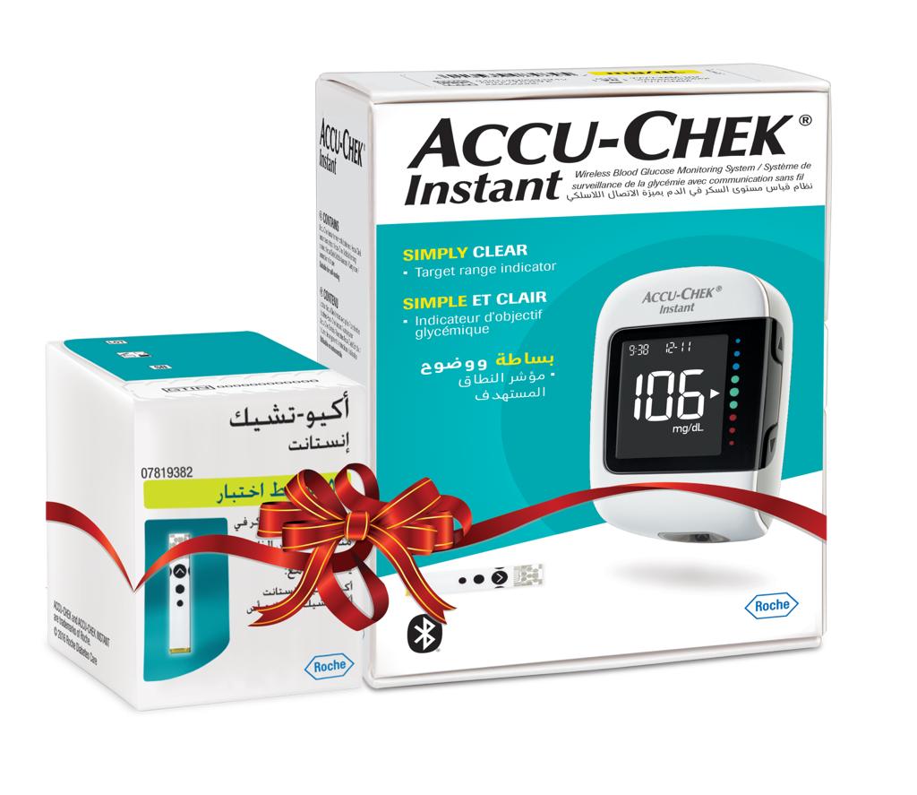 Accu Chek Instant Blood Glucose Monitor + 50 Strip Free Gift (Offer Pack)