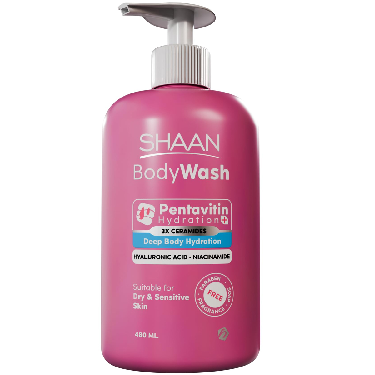 Shaan Fragrance Free Body Wash For Dry and Sensitive Skin 480 ml