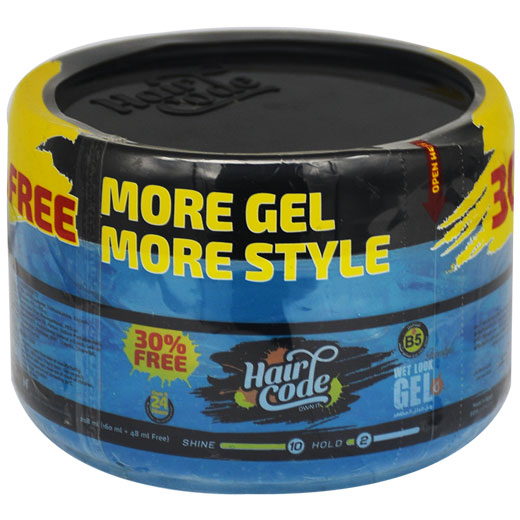Hair Code Wet Look Blue Gel(160ml+48ml) 30% (Offer Pack)