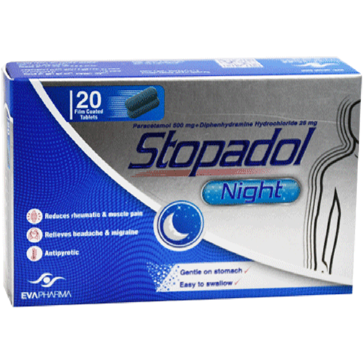 Stopadol Night 20 Film Coated Tablet
