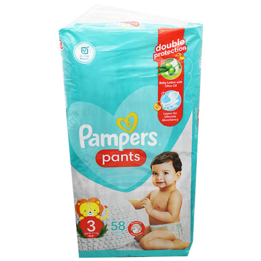 Pampers Pants (3) (6-11kg) Midi 58 Pieces