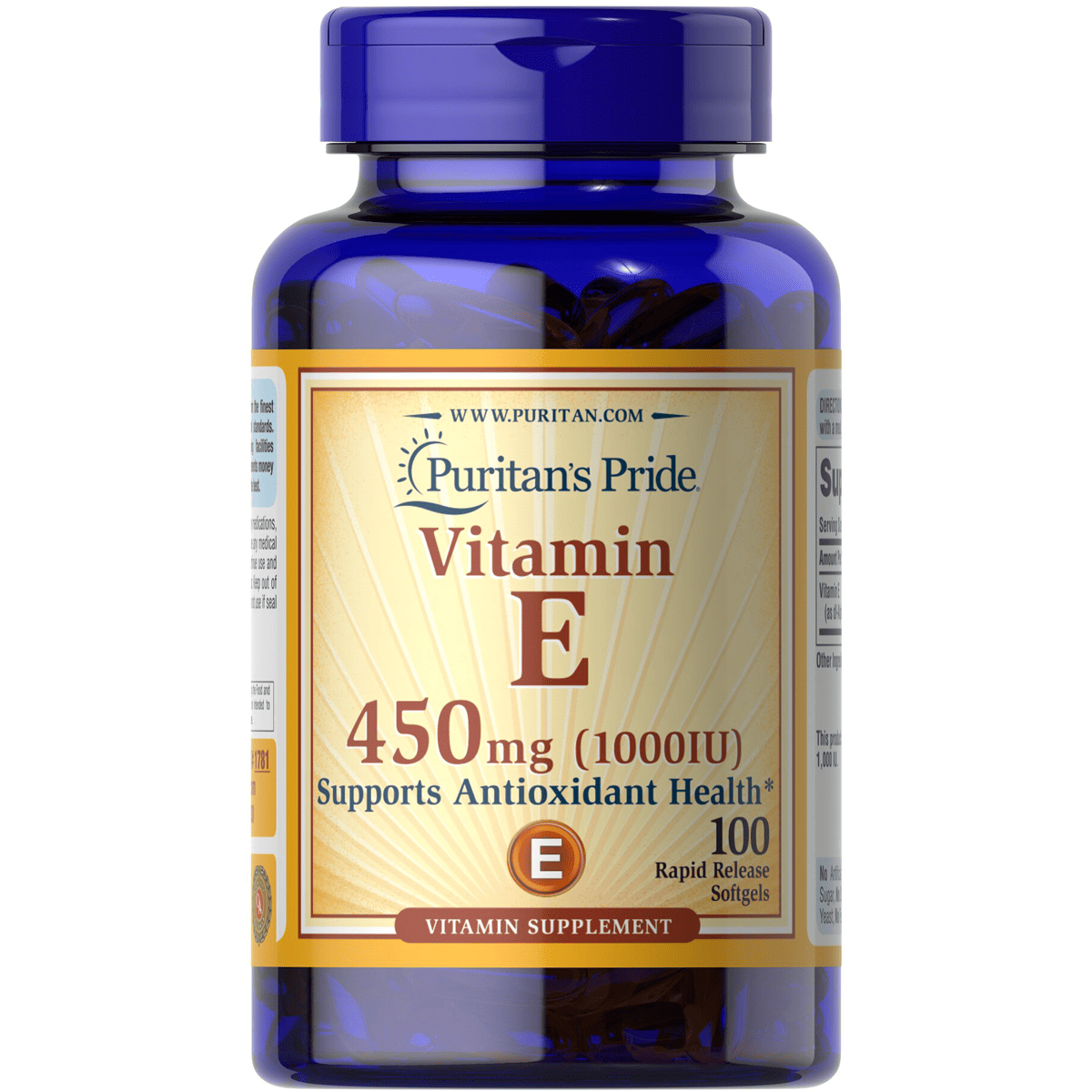 Puritan's Pride Vitamin E 450mg 1000 IU 100 Capsule