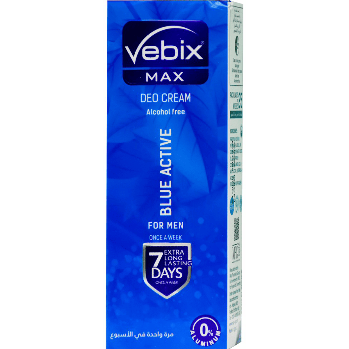 Vebix Max Men Blue Active Deodorant Cream 25ml