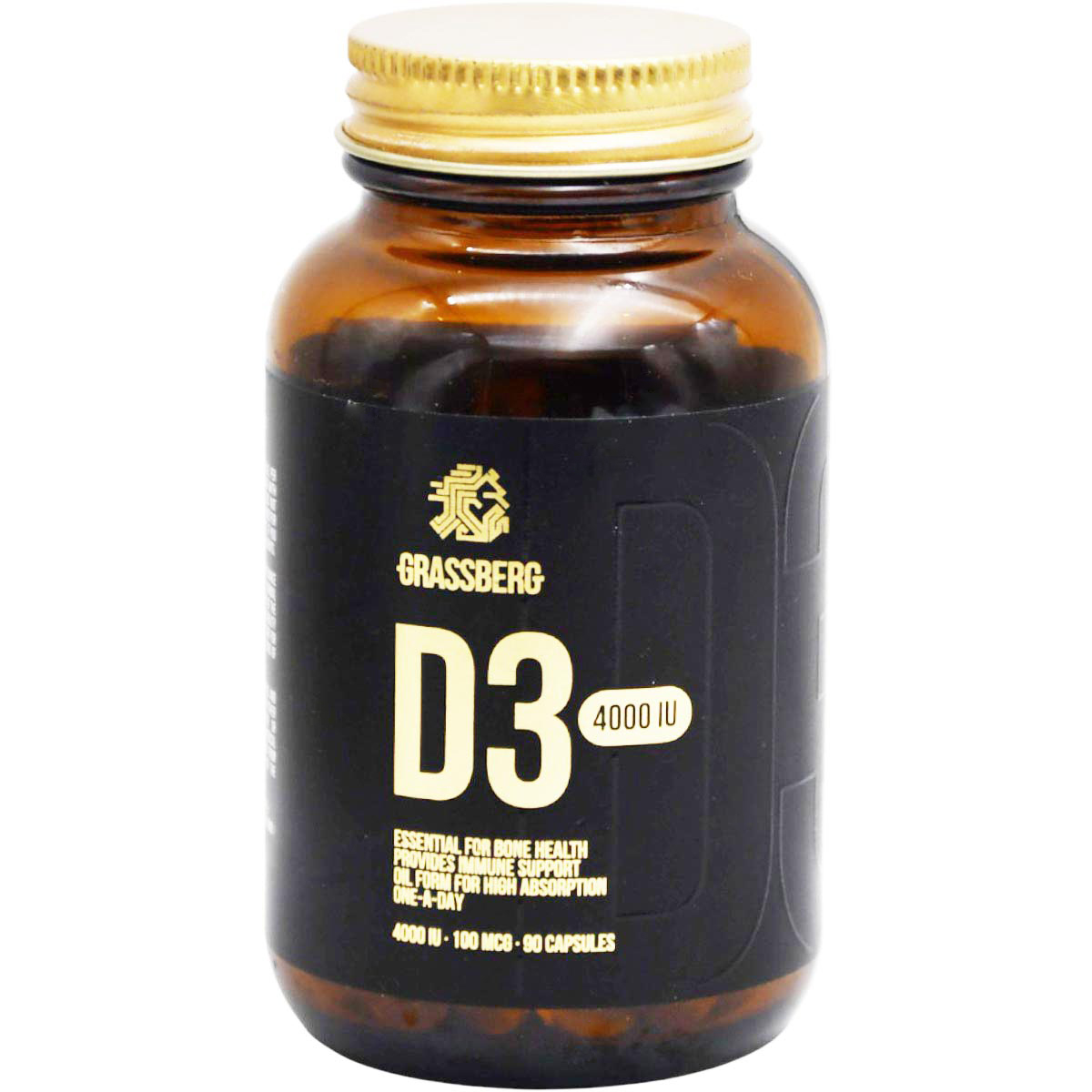 Grassberg Vitamin D3 4000IU 90 Capsules