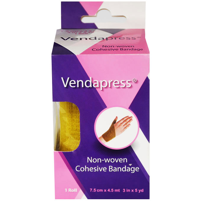 Vendapress Cohesive Bandage 7.5Cmx4.5 Metre (Yellow)