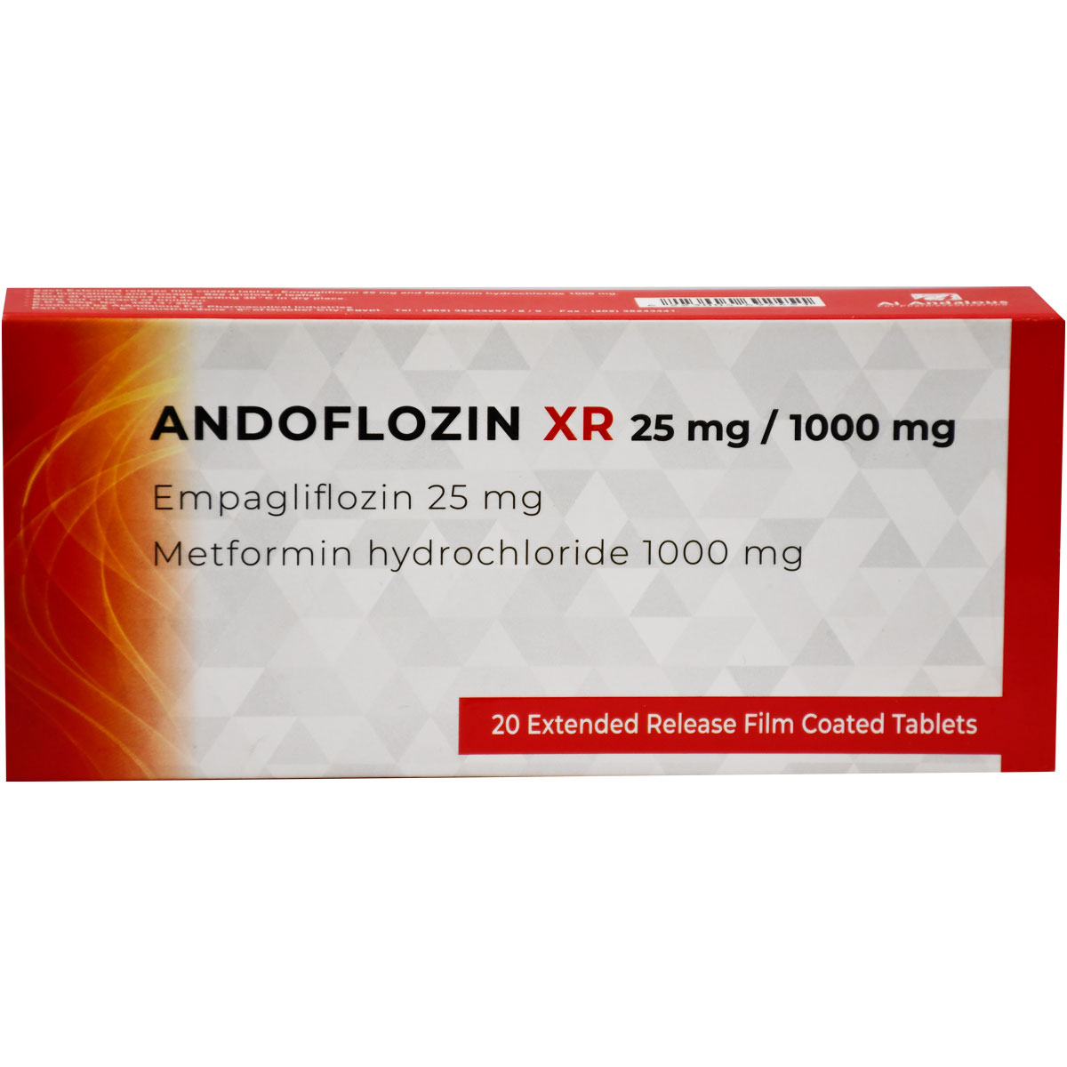 Andoflozin XR 25mg/1000mg 20 Tablets