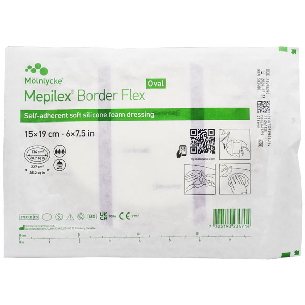 Molnlycke Mepilex Border Flex Oval 15 x 19cm