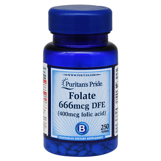 Puritan's Pride Folate 666&micro; 250 Tablets
