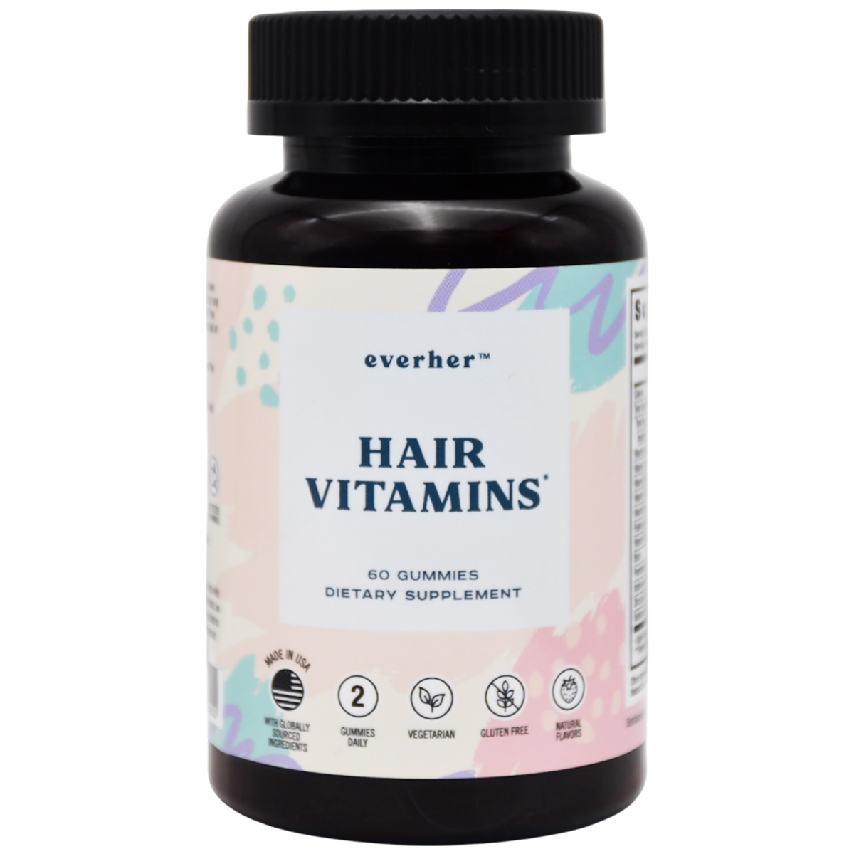 Everher Hair Vitamins Strawberry Flavor 60 Gummies