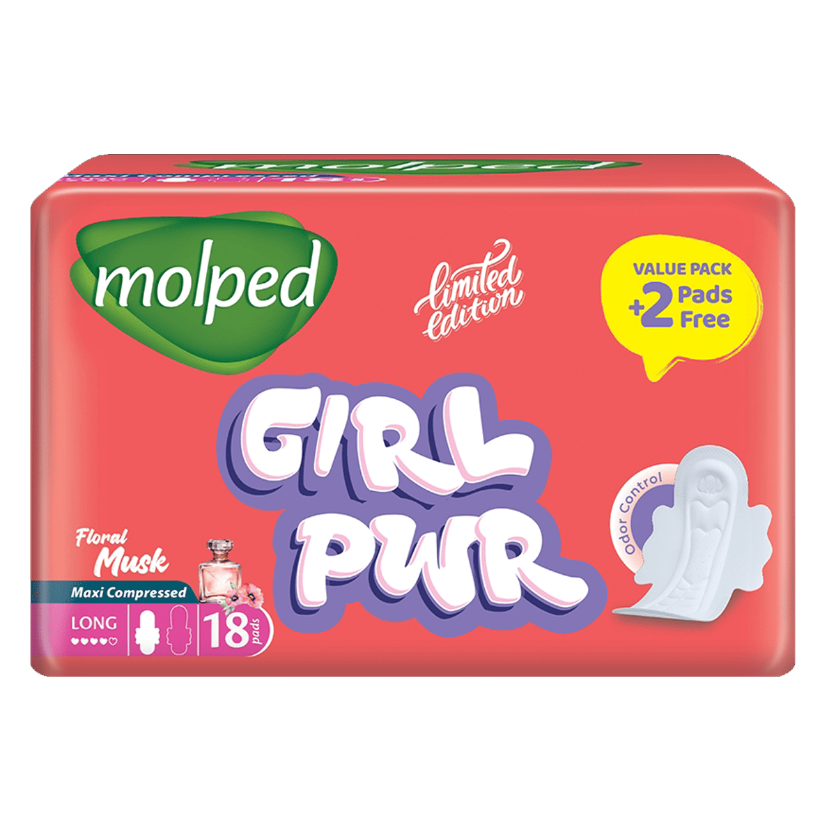 Molped Girl Pwr Musk Maxi Long 18 Pieces (Offer Pack)