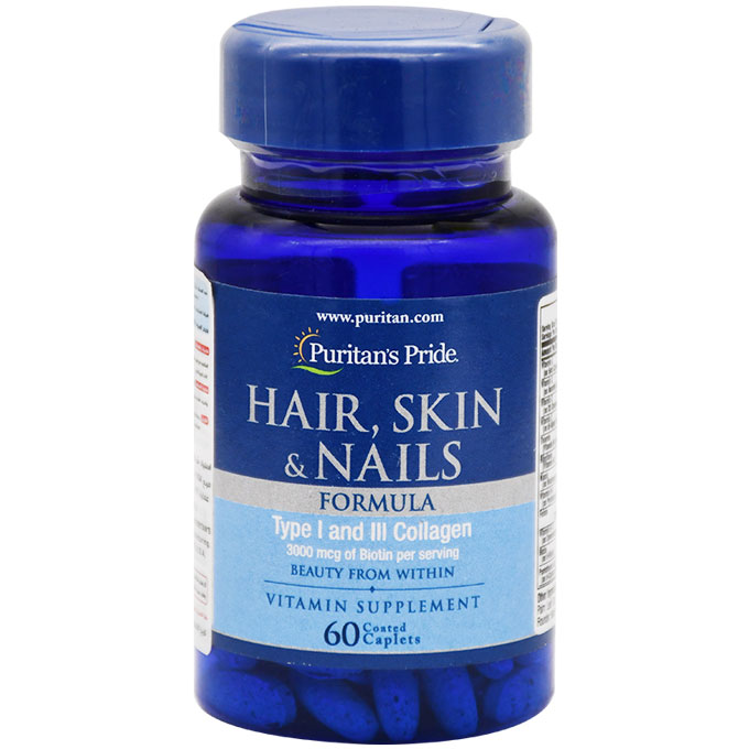 Puritan's Pride Hair, Skin & Nails Formula 60 Coated Caplet