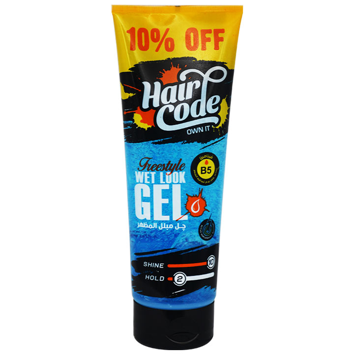 Hair Code Wet Look Blue Gel 250ml 10% (Offer Pack)