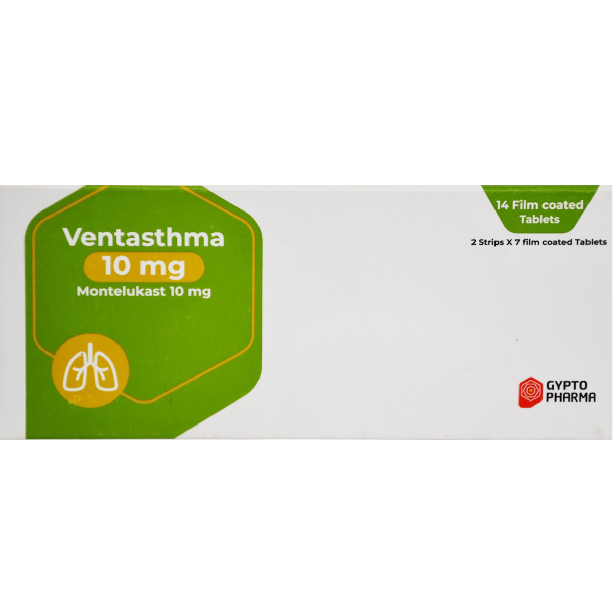 Ventasthma 10mg 14 Film Coated Tablets image number 0