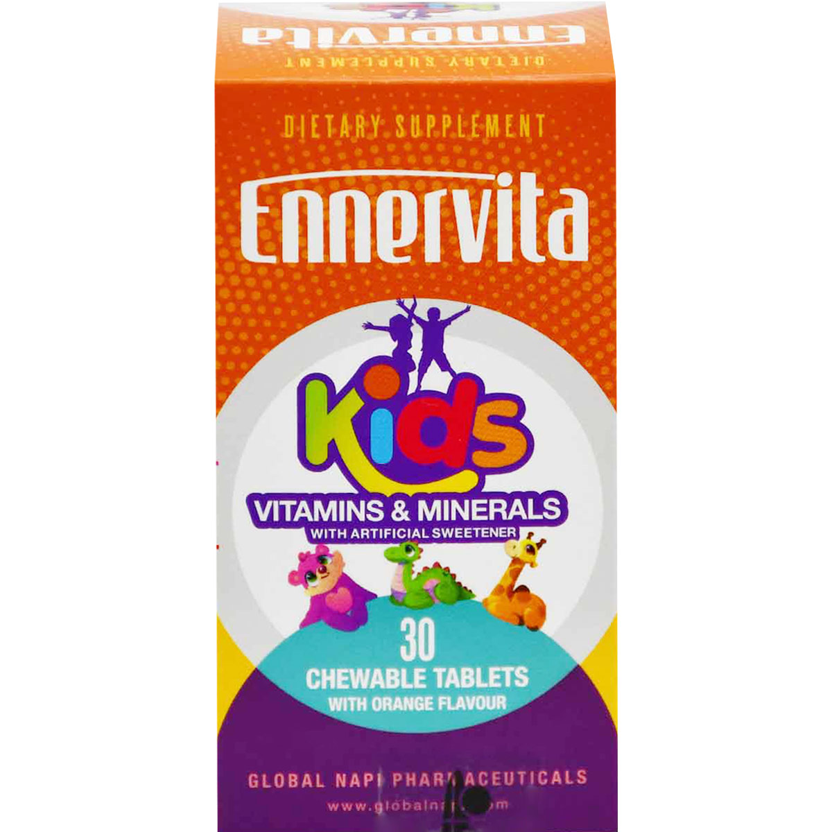 Ennervita Kids Orange Flavor 30 Chewable Tablets