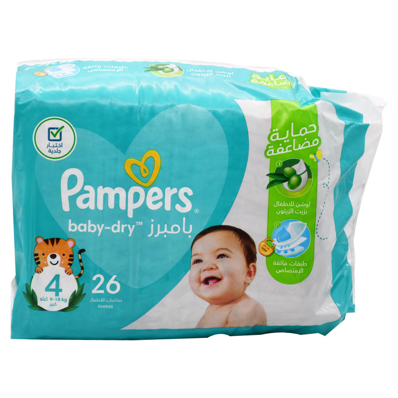 Pampers Baby Dry (4) (9 - 18kg) Maxi 26 Pieces