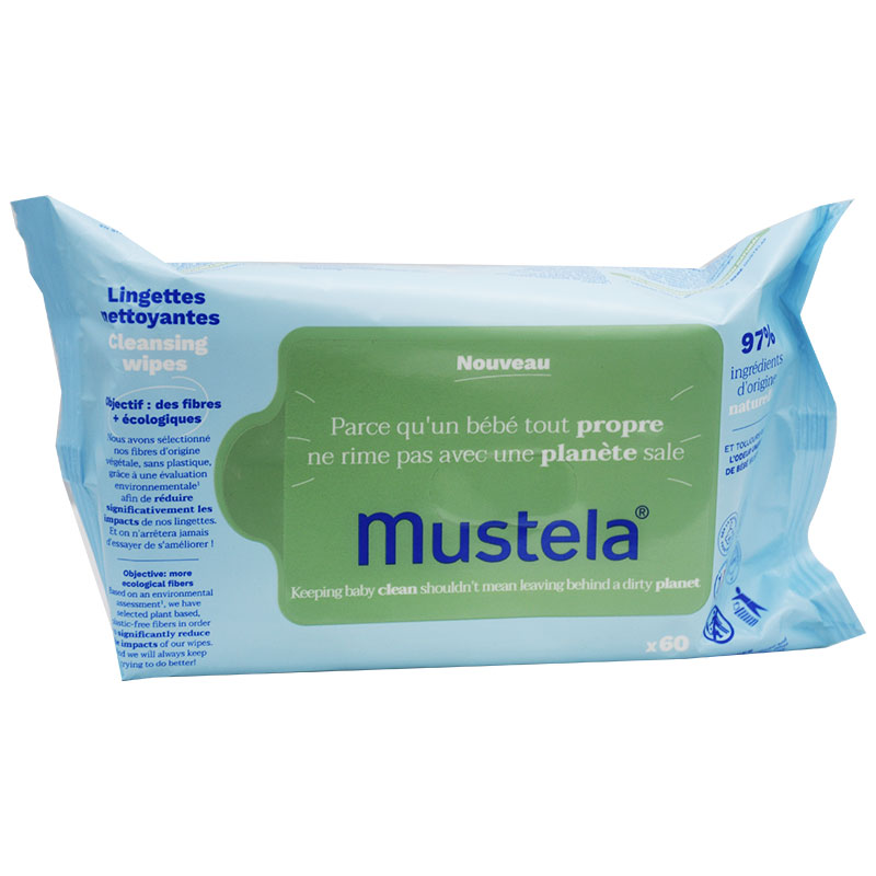 Mustela Cleansing Wipes 60 Pieces