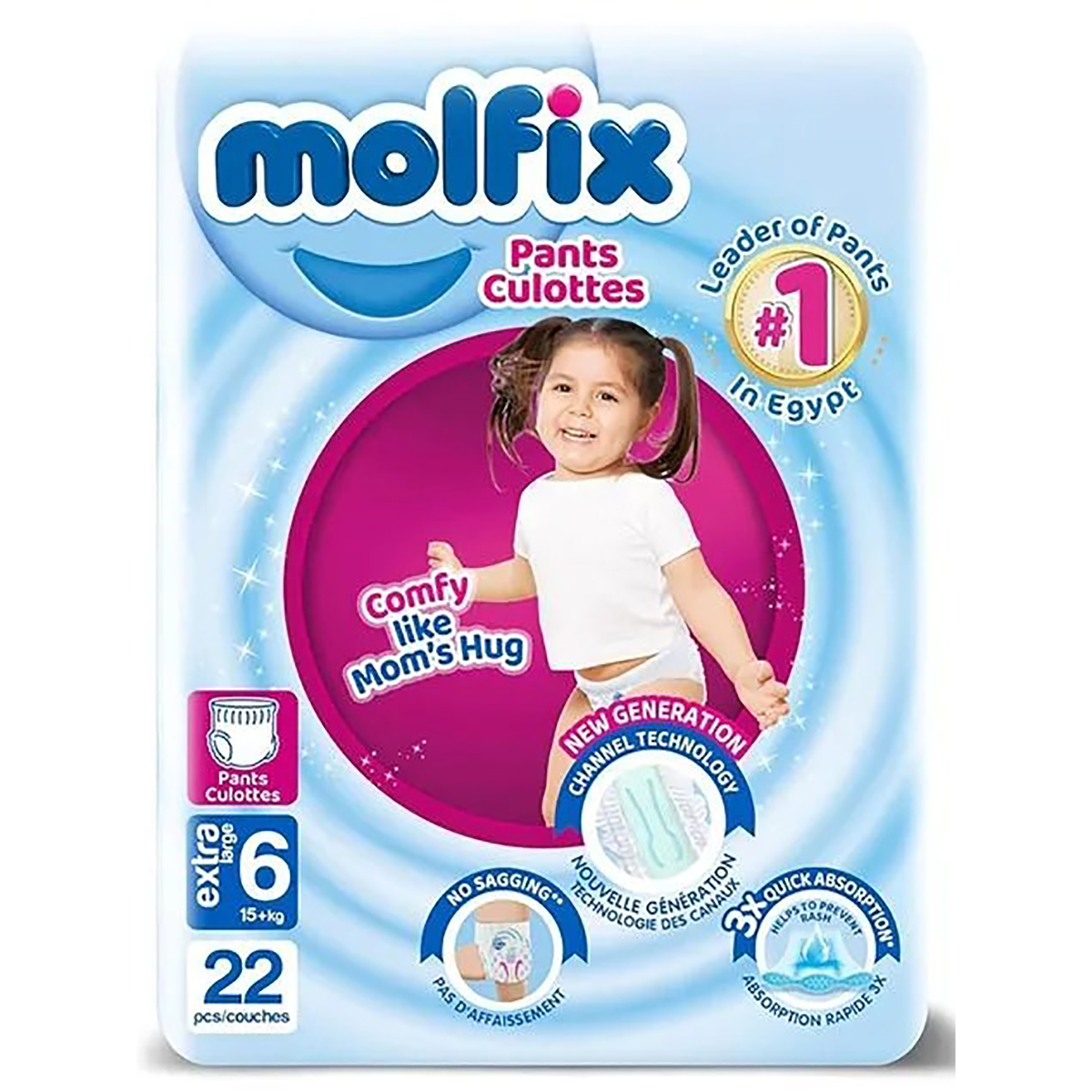 Molfix Pants (6) XL (16/15 + kg) 22pcs