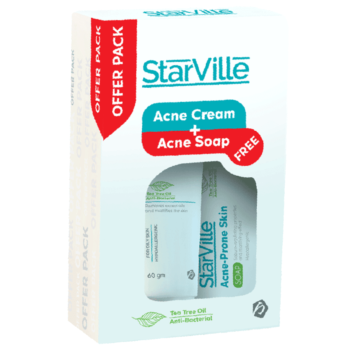StarVille Acne Prone Skin (Cream 60gm+Soap 100gm) (Offer Pack)