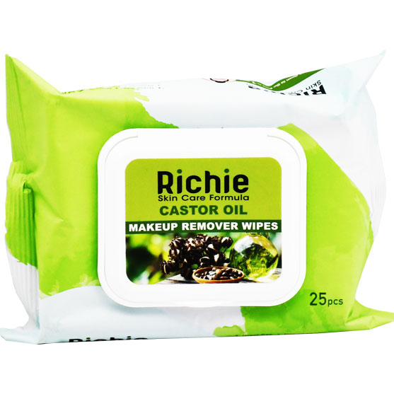 Richie Castor Oil Makeup Remover Wipes 25 Pieces